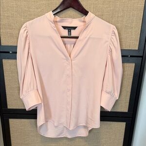 White House Black Market Light Pink Blouse